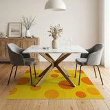 Sunny Yellow Polka Dot Area Rug