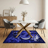 Mystical Blue Dragon Night Sky Area Rug