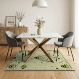 Playful Cartoon Bee Yellow Area Rug