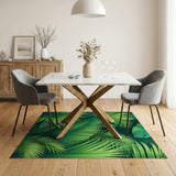 ODIKA Washable Tropical Green Palm Leaf Area Rug - Low Pile Non-Slip