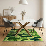 Vibrant Cactus Garden Green Area Rug