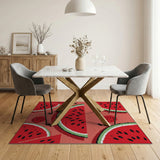 Vibrant Watermelon Slice Pattern Area Rug