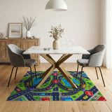 Colorful City Roads Kids Play Rug