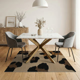 Boho Chic Brown and Tan Leopard Print Brown Tan Area Rug