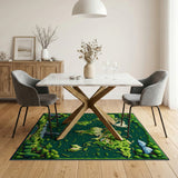 Pixel Forest World Map Area Rug