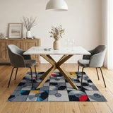 Retro CD Disc Mosaic Geometric Area Rug