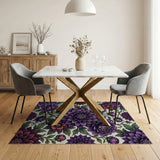 Purple Dahlia Floral Area Rug