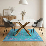 Bubbly Teal Bubble Area Rug