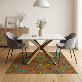 Cartoon Steampunk Skulls Keys Area Rug