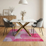 Pink Abstract Geometric Modern Area Rug