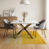 Modern Yellow Horizontal Stripe Area Rug