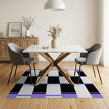 Purple Black Geometric Modern Area Rug