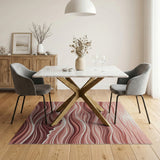Blush Pink Sunset Waves Abstract Area Rug
