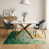 Golden Sun Over Lush Green Valley Area Rug