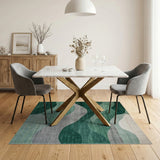 Abstract Area Emerald Wave Abstract Area Rug