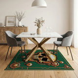 Steampunk Mechanical Skull Gear Area Rug