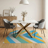 Vibrant Multi-Color Chevron Striped Area Rug
