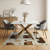 Cute Woodland Bear Kids Area Rug