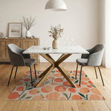 Whimsical Orange Fruit Scatter Area Rug