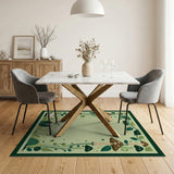 Whimsical Mushroom Meadow Border Rug