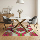 Multi-color and Patterns Vibrant Pink Starburst Geometric Area Rug