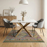 Vibrant Geometric Tribal Area Rug