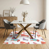 Playful Cartoon Dogs Multi-Color Washable Area Rug