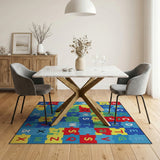 Kids Alphabet Puzzle Area Rug