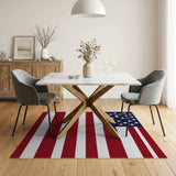 Distressed American Flag Patriotic Area Rug