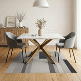 Geometric Modern Black White Geometric Block Area Rug