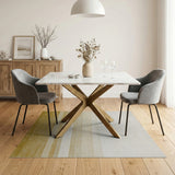 Ombre Beige Gradient Striped Area Rug