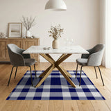 Navy Blue Buffalo Check Area Rug
