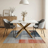 Grey Orange Geometric Abstract Area Rug
