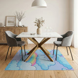 Whimsical Cartoon Rainbow Clouds Area Rug