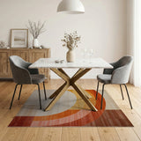 Orange Arch Geometric Modern Area Rug