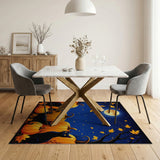 Spooky Black Cats Pumpkins Halloween Area Rug