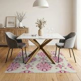 Pink Pink Floral Medallion Vintage Area Rug