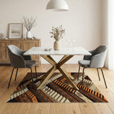 Tribal Geometric Endless Stairs Area Rug