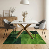 Green Vibrant Green Wave Geometric Area Rug