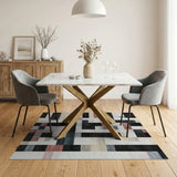 Modern Geometric Multi-Color Patchwork Area Rug