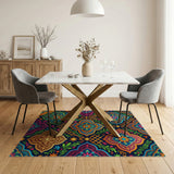 Traditional Persian Multi-color and Patterns Vibrant Mandala Multi-Color Area Rug