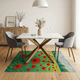 Vivid Red Poppy Field Area Rug