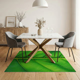 Vibrant Green Leaf Vein Geometric Area Rug