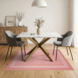 Red Gingham Checkered Washable Area Rug