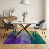 Teal Green Purple Geometric Modern Rug