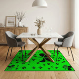 Green Emerald Green Shamrock Clover Area Rug