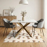 Rainbow Bone Kids Washable Area Rug