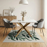 Swirling Green Leaves Area Rug