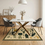 Mystic Halloween Beige Area Rug