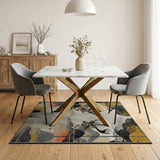 Twin Deer Antler Peaks Abstract Area Rug